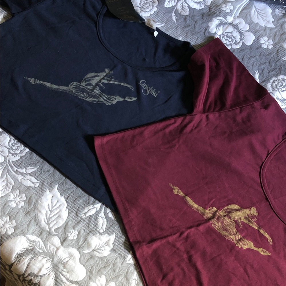 Grishko Dancer 3/4 Tees ladies large (2) new old stock